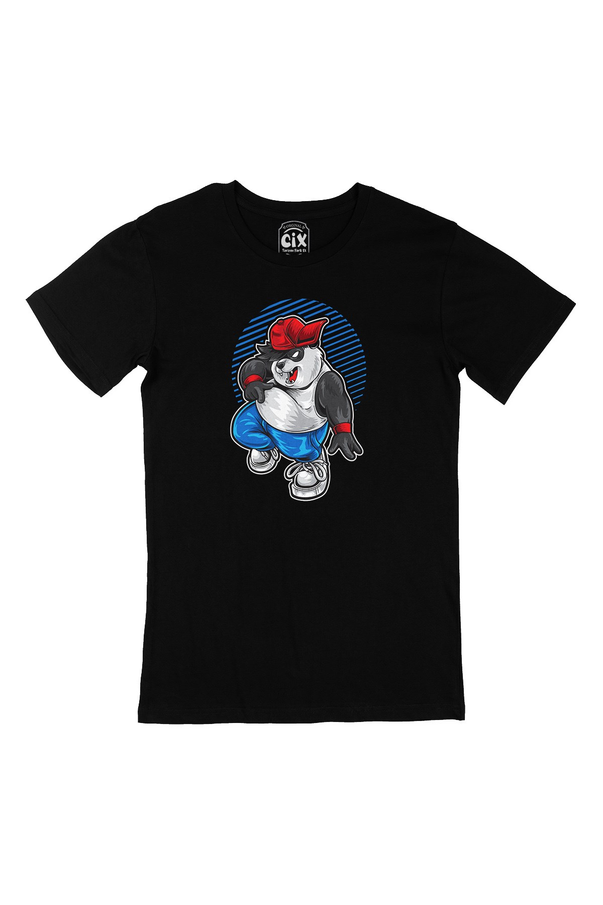 Eğlenen Panda Siyah Tişört