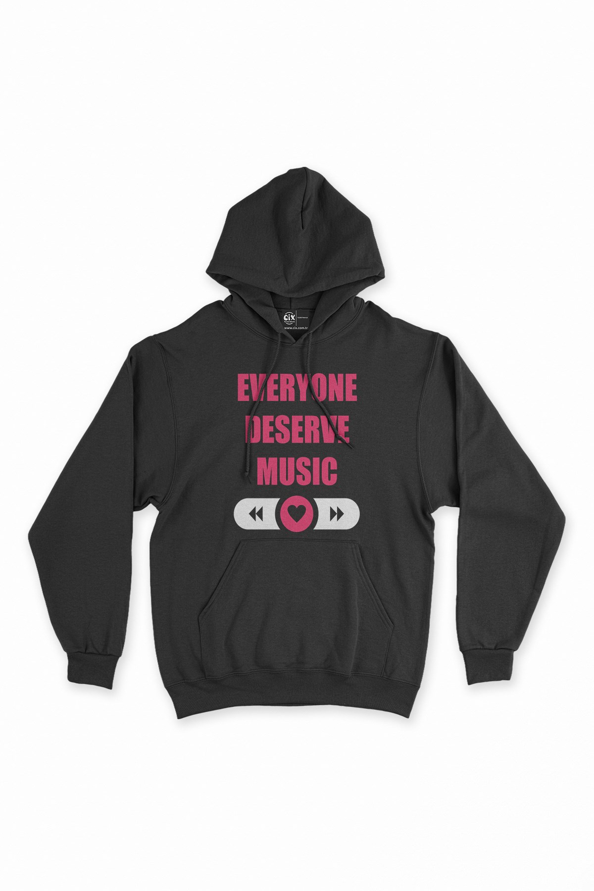 Everyone Deserve Good Music Siyah Kapşonlu Sweatshirt Hoodie