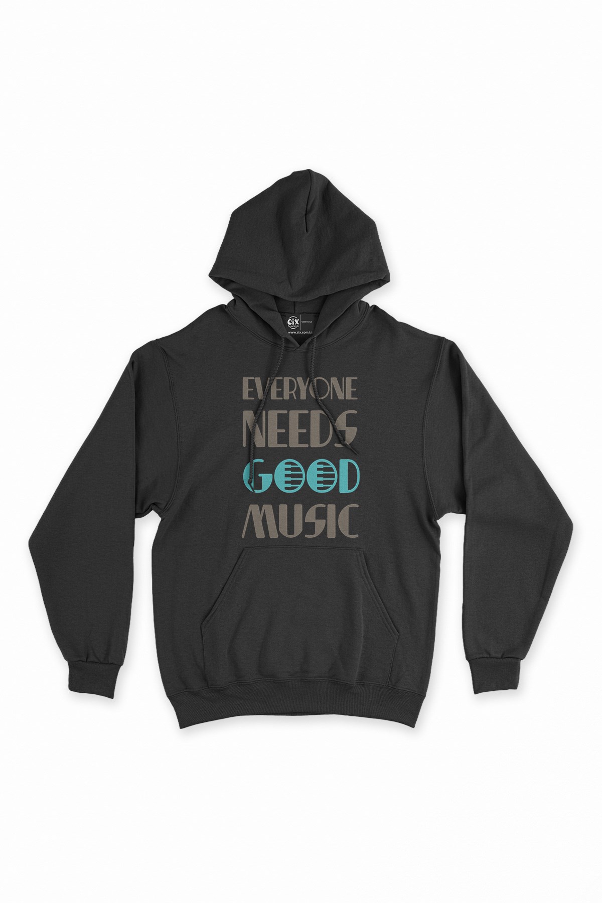 Everyone Needs Good Music Siyah Kapşonlu Sweatshirt Hoodie