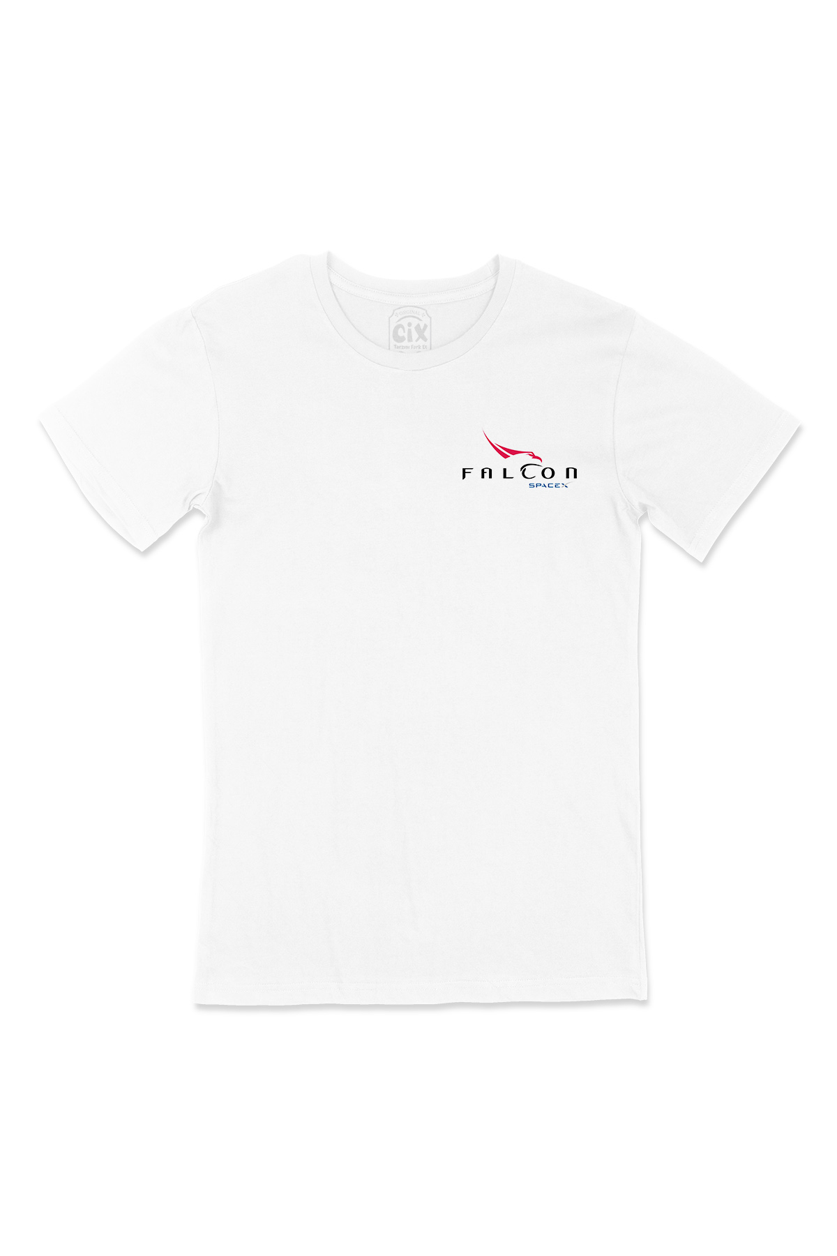 Falcon Spacex Cep Logo Tasarımlı Beyaz Tişört