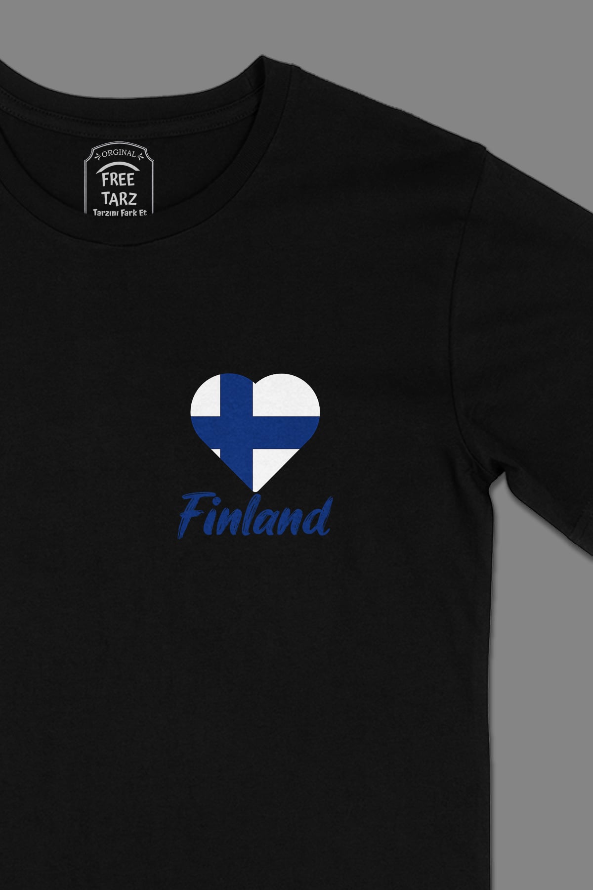 Finlandiya Baskılı Cep Tasarım Siyah Tişört Finlandiya Baskılı Cep Tasarım Siyah Tişört - Ücretsiz Kargo