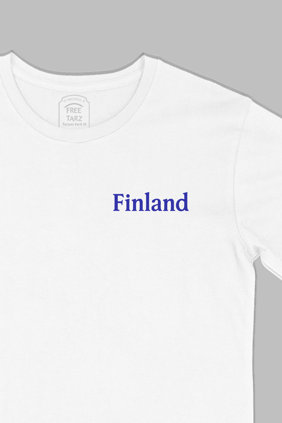 Finlandiya Finland Baskılı Cep Tasarım Beyaz Tişört Finlandiya Finland Baskılı Cep Tasarım Beyaz Tişört - Ücretsiz Kargo
