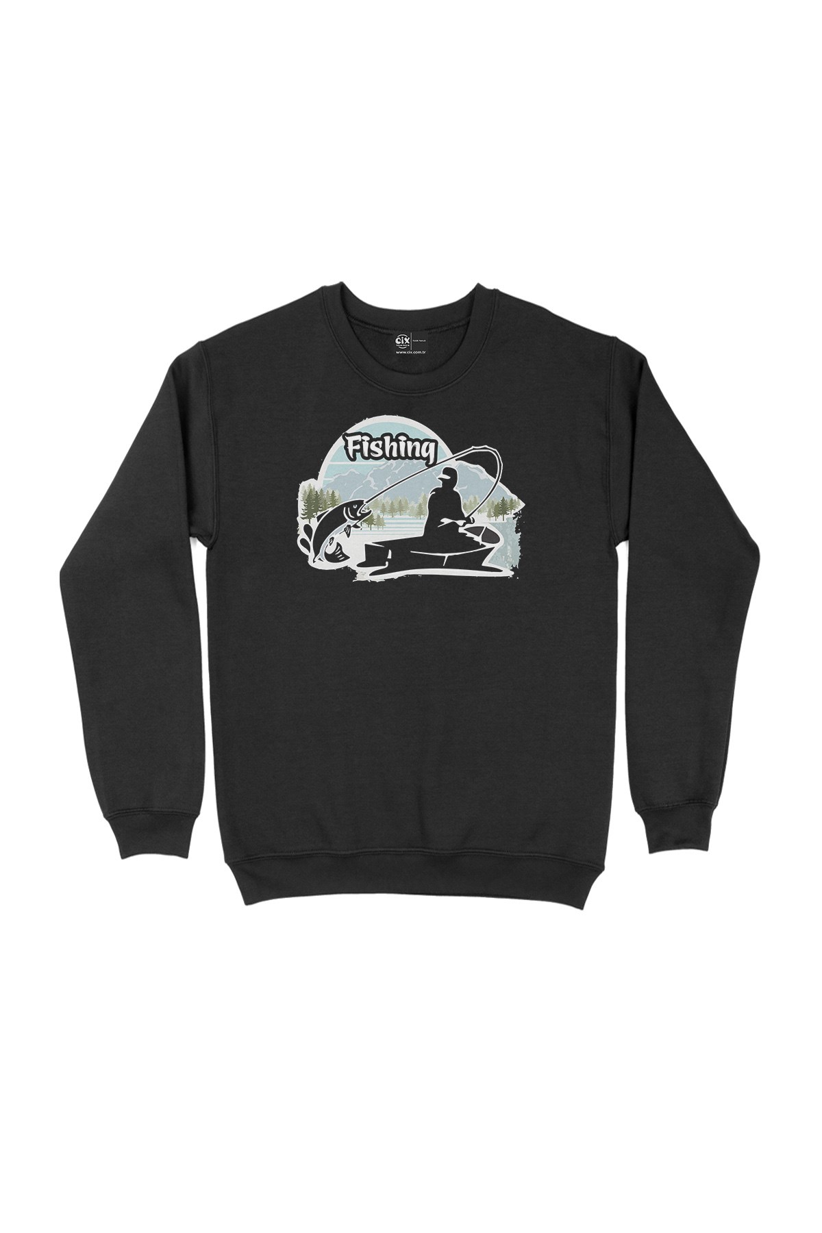 Fishing Siyah Sweatshirt