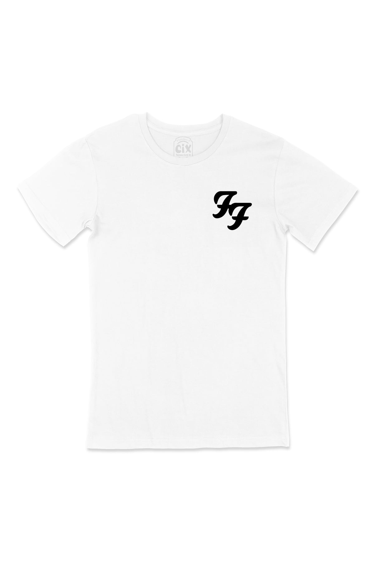 Foo Fighters Logo Cep Logo Tasarımlı Beyaz Tişört