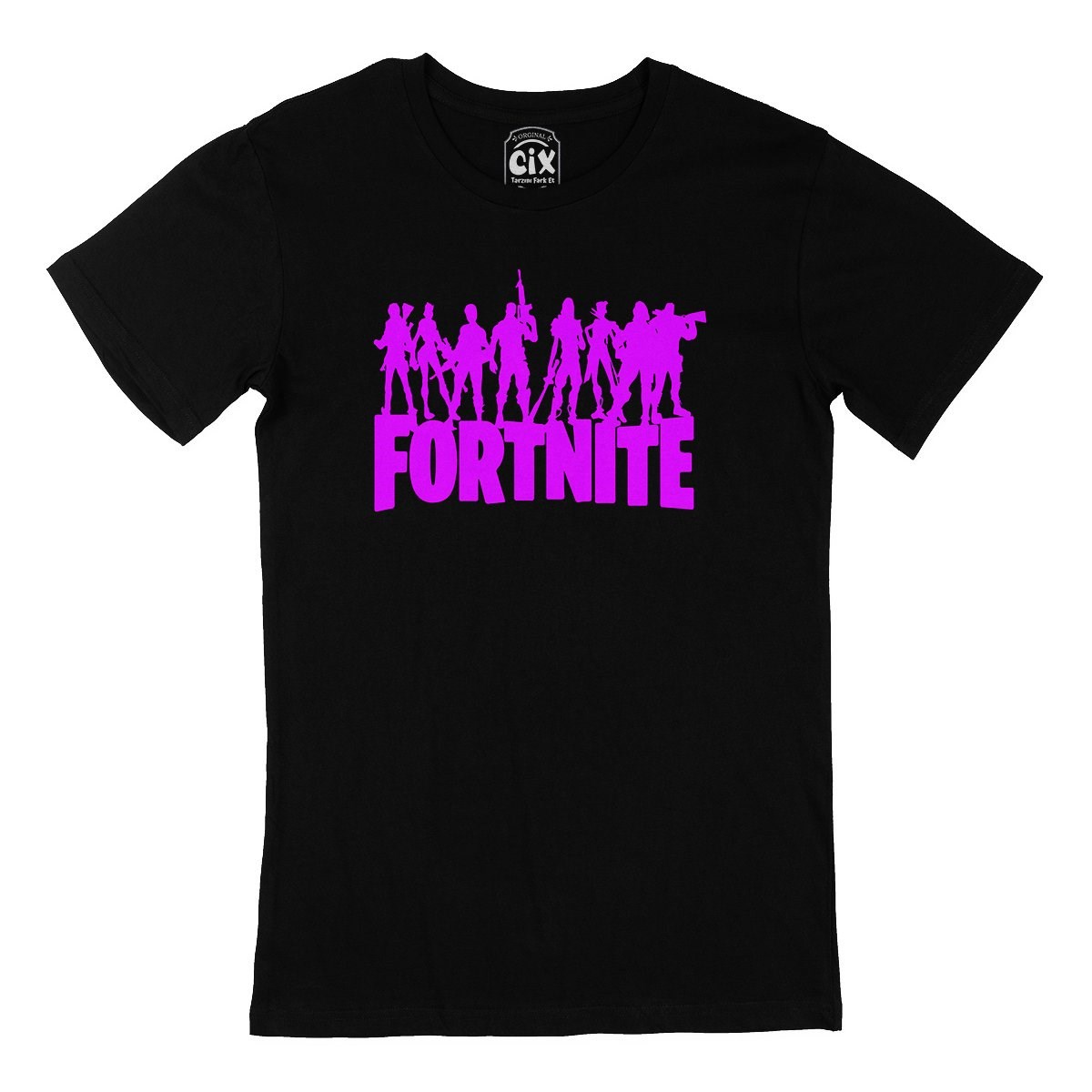 Fortnite Ailesi Siyah Tişört