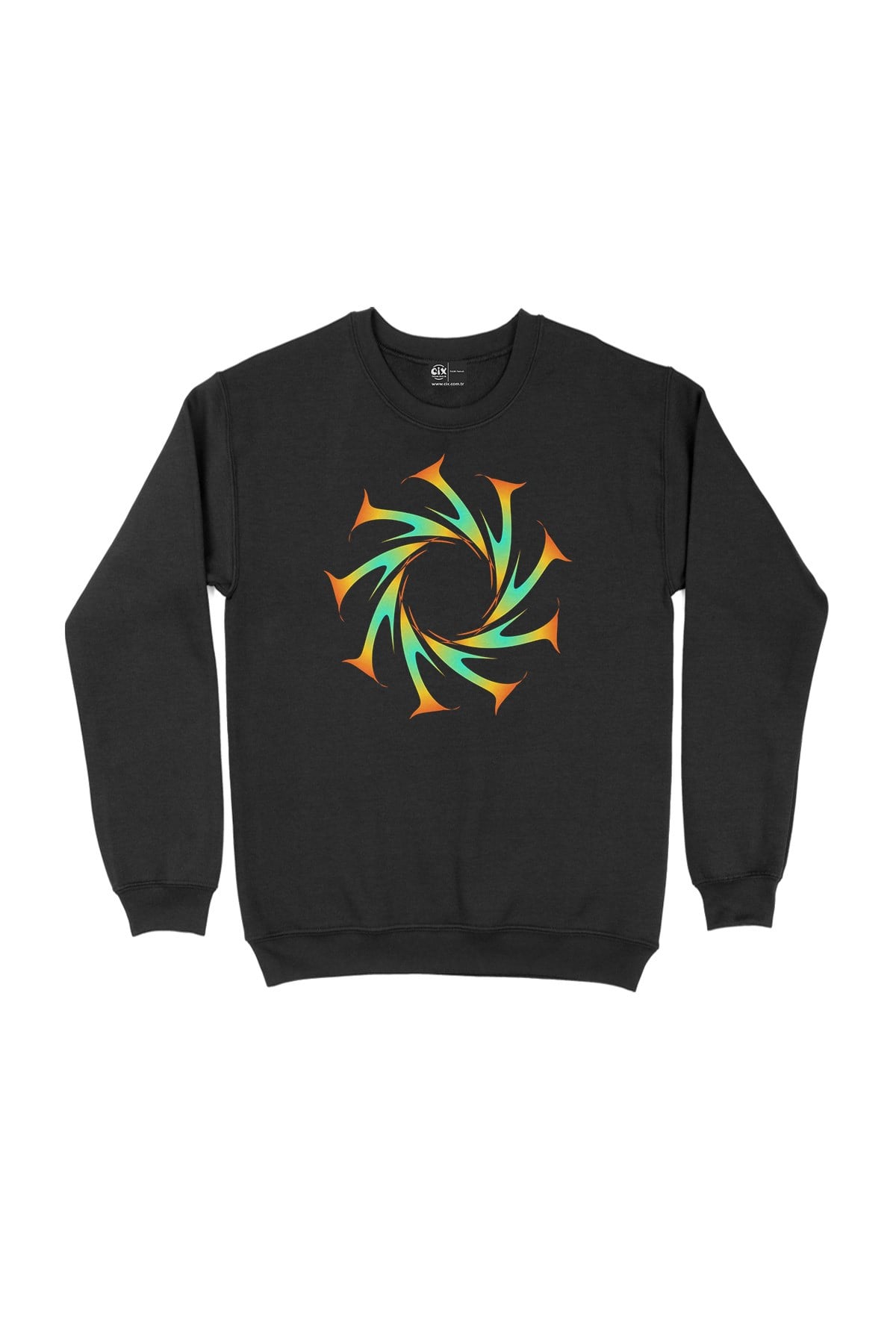 Fraktal Tasarımlı Sweatshirt