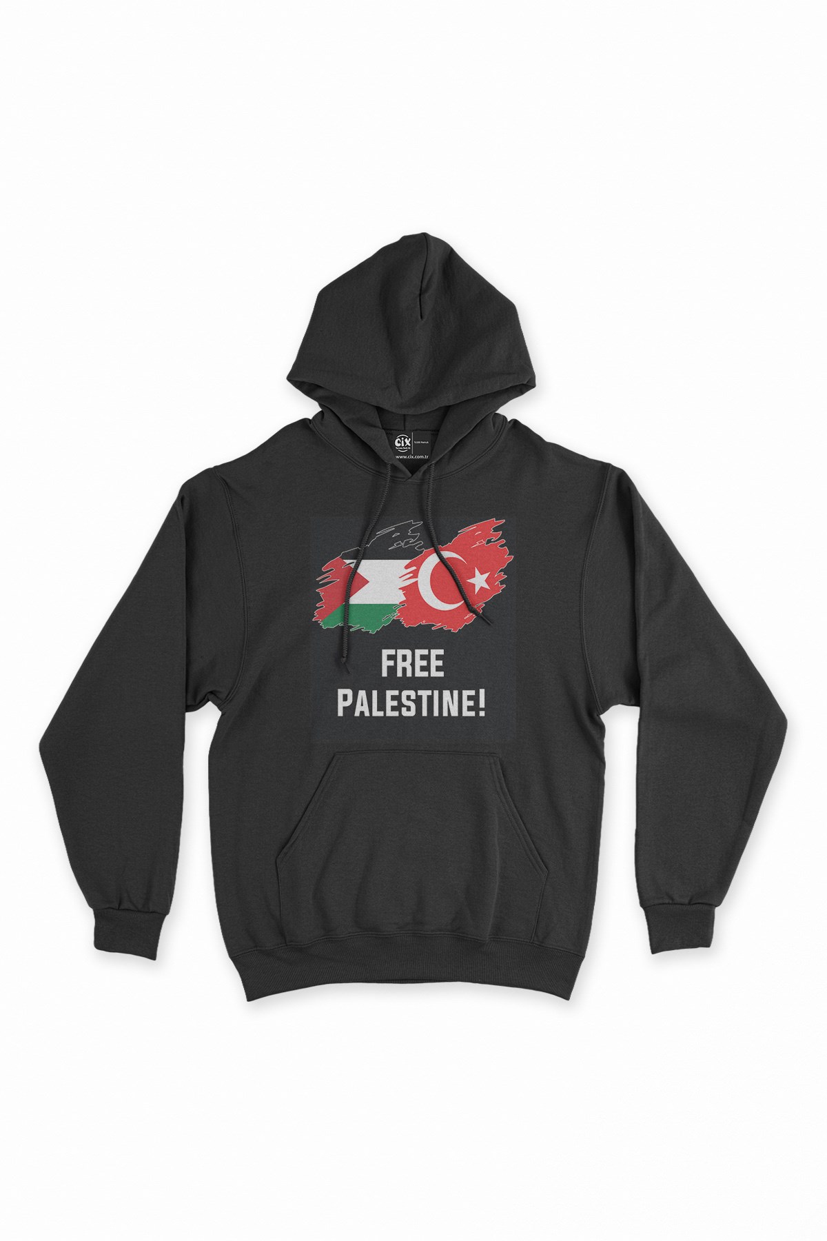 Free Palestine Siyah Tişört Kapşonlu Sweatshirt Hoodie