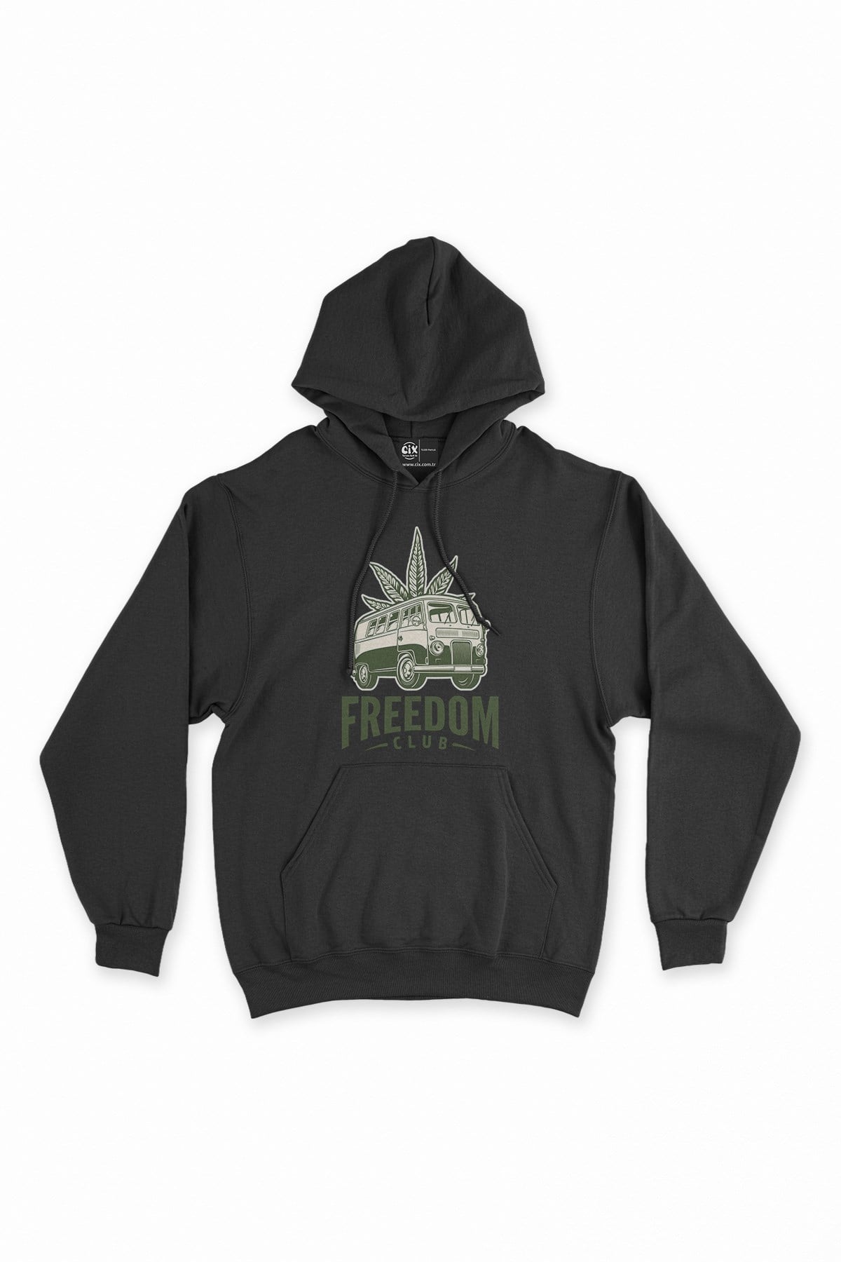 Freedom Club Siyah Kapşonlu Sweatshirt Hoodie