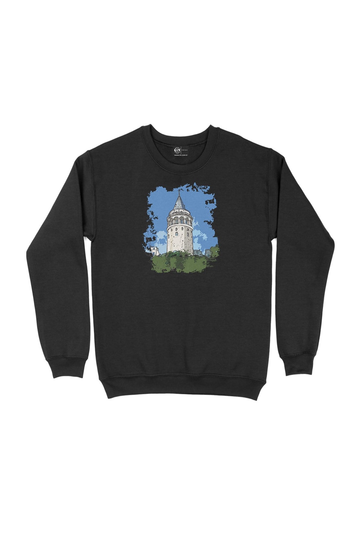Galata Kulesi Siyah Sweatshirt