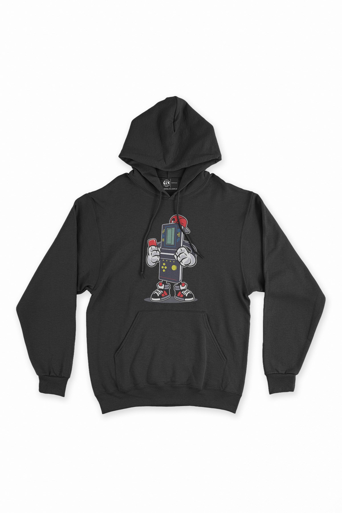 Game Boy Siyah Kapşonlu Sweatshirt Hoodie