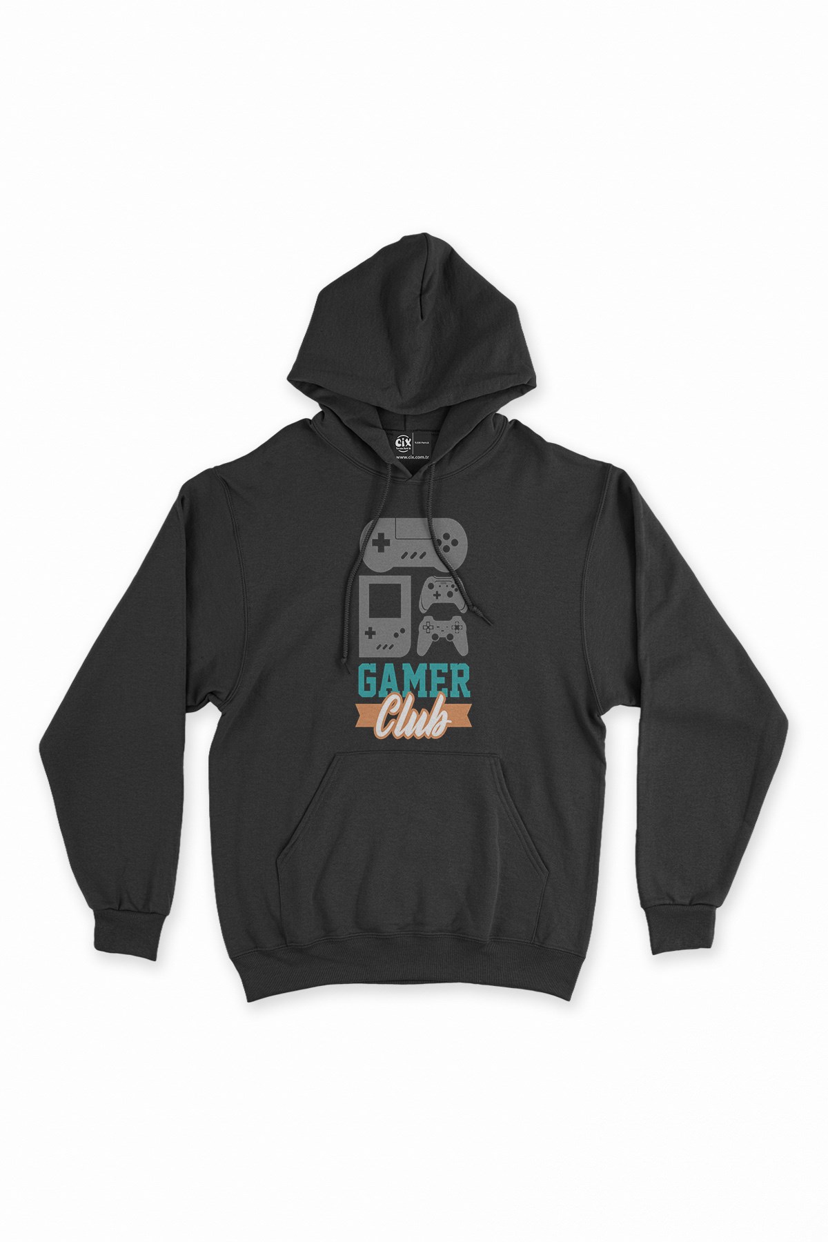 Gamer Club Siyah Kapşonlu Sweatshirt Hoodie