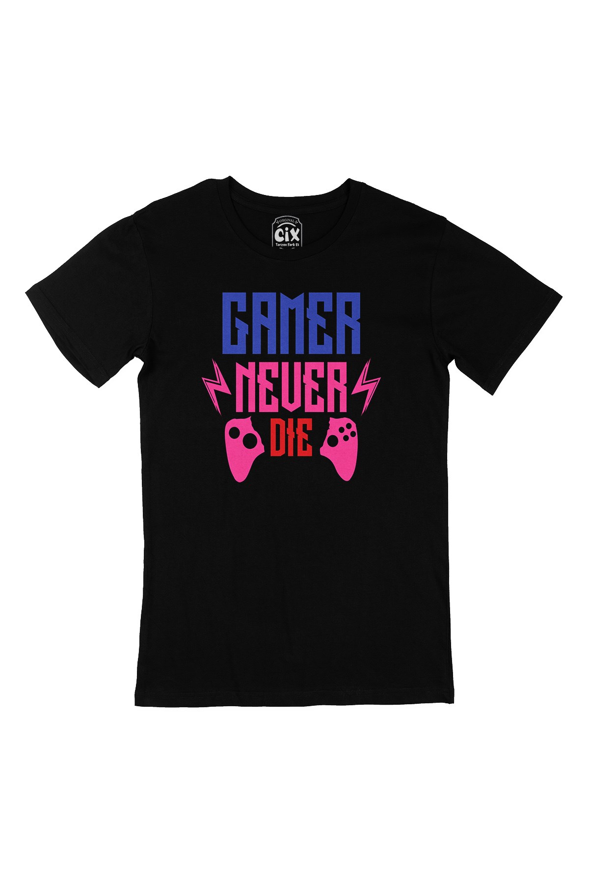 Gamer Never Die Siyah Tişört
