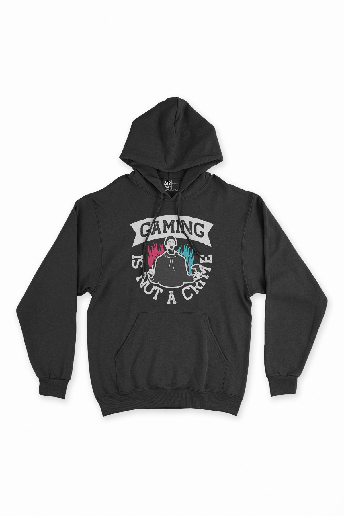 Gaming Is Not A Crime Siyah Kapşonlu Sweatshirt Hoodie