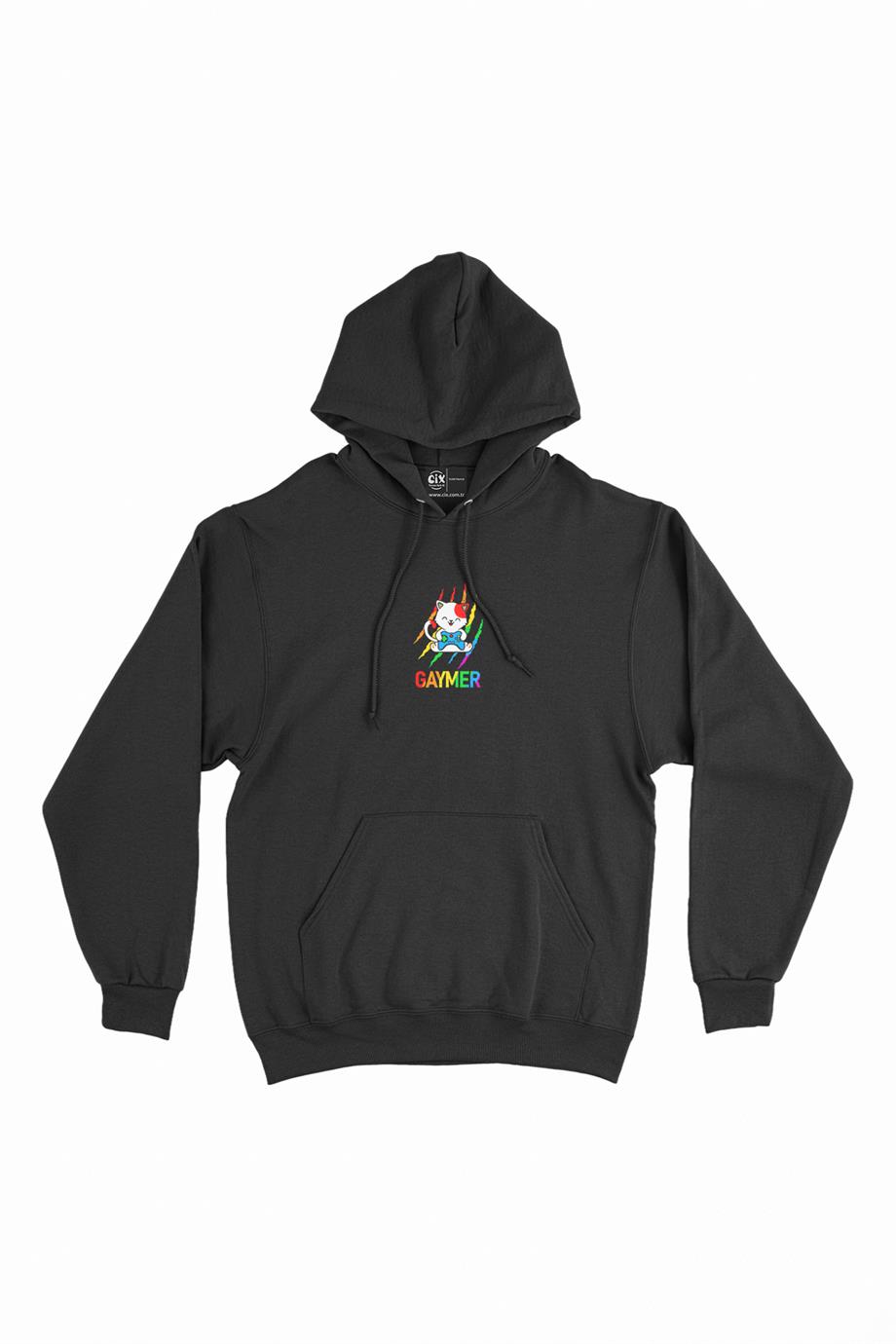 Gaymer Kedi Oyuncu Gamer Minimal Kapşonlu Sweatshirt Hoodie Gaymer Kedi Oyuncu Gamer Minimal Kapşonlu Sweatshirt Hoodie - Ücretsiz Kargo