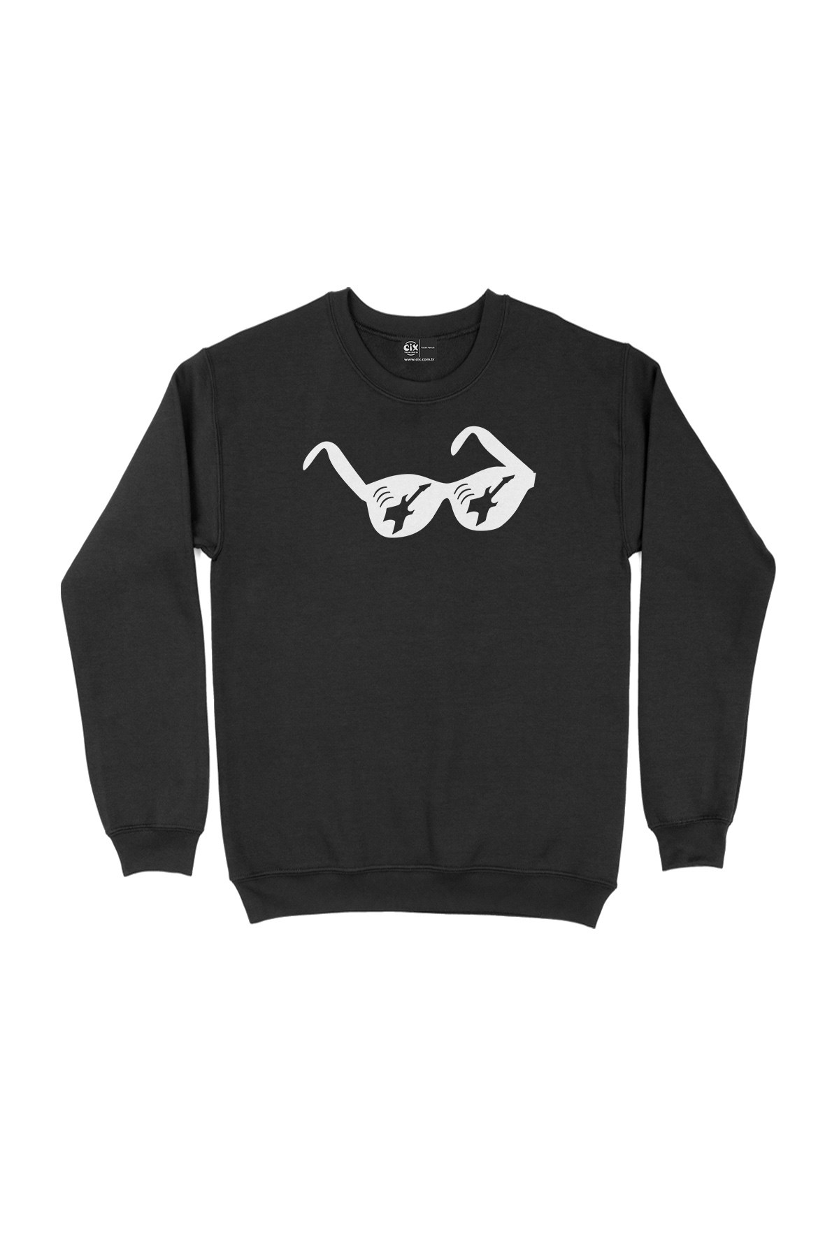Gitar Gözlük Siyah Sweatshirt