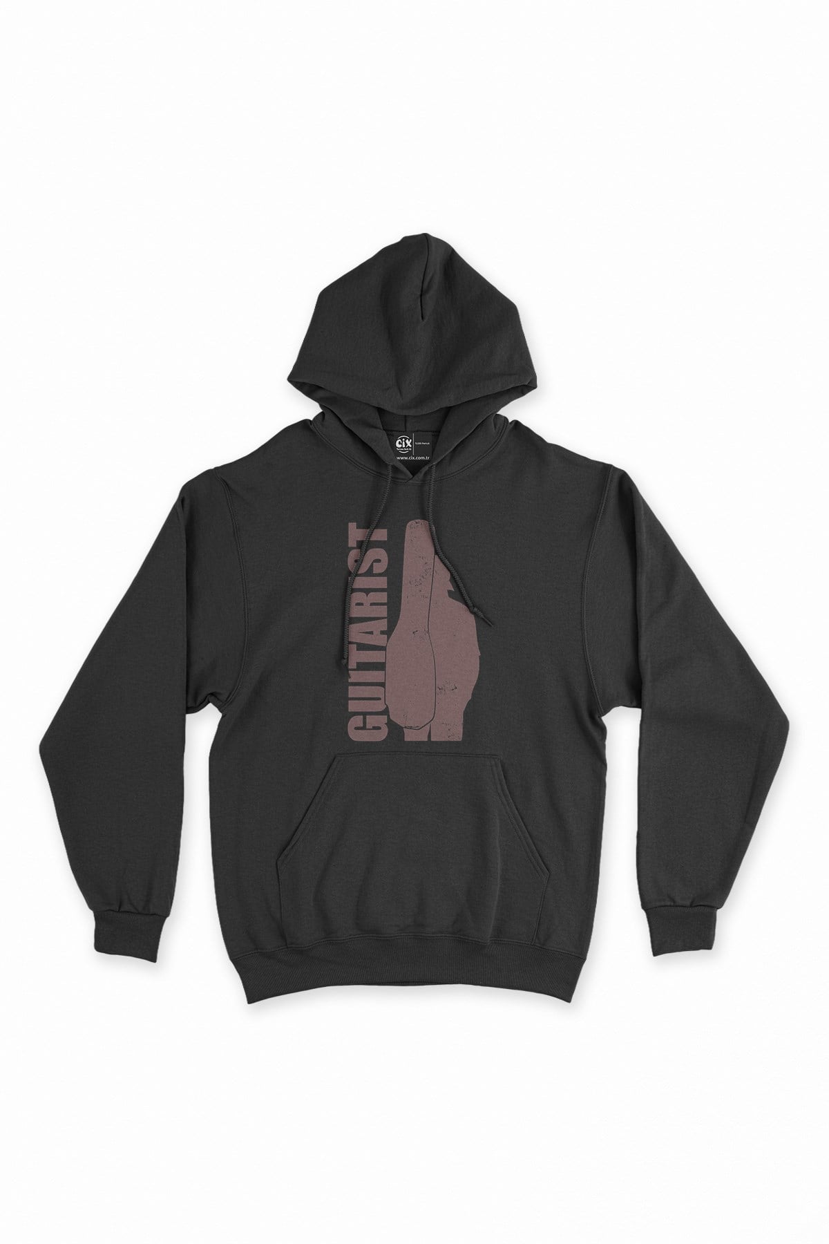 Gitarist Siyah Kapşonlu Sweatshirt Hoodie