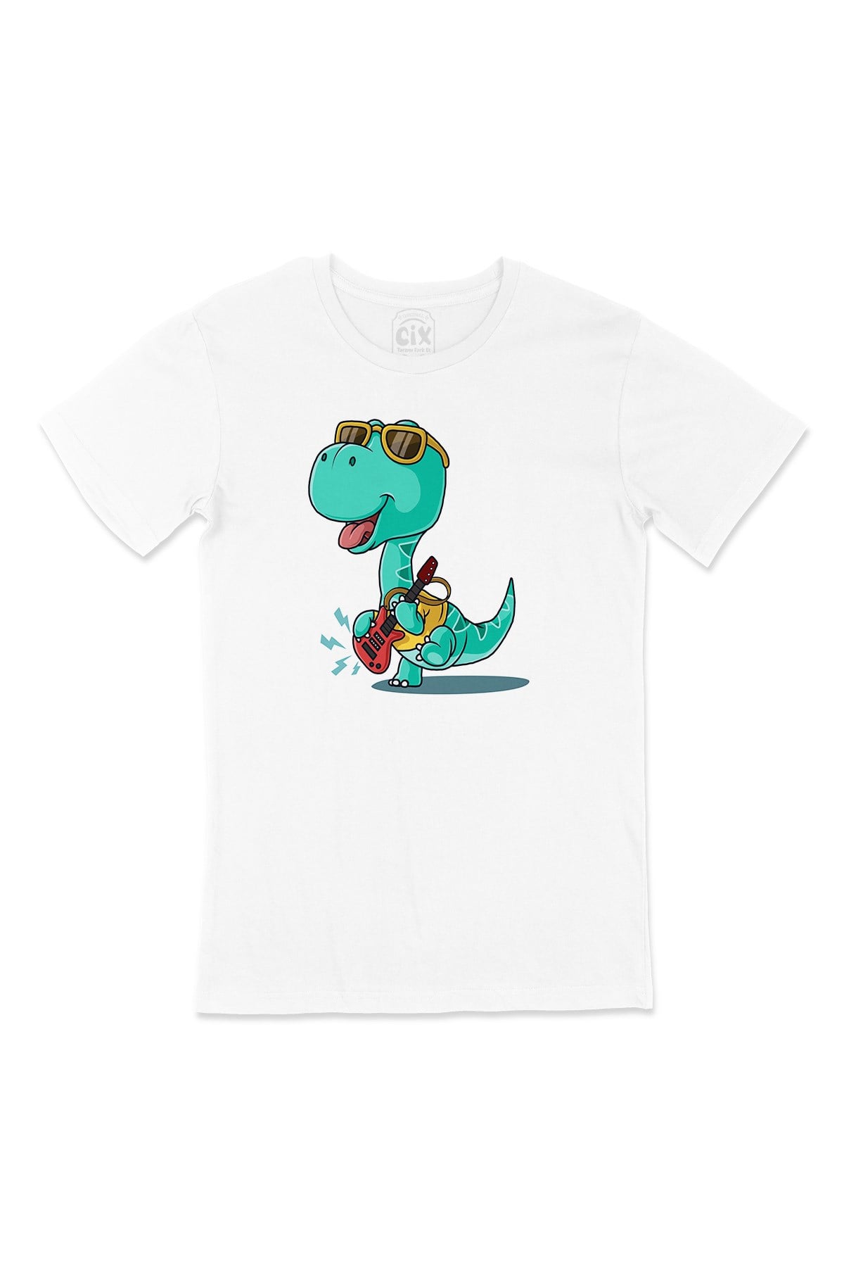 Gitarlı Dinozor Tişört