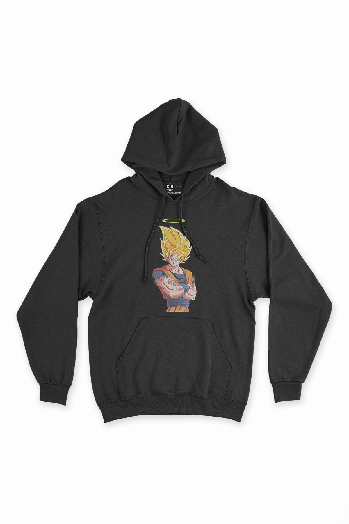 Goku Anime Siyah Kapşonlu Sweatshirt Hoodie