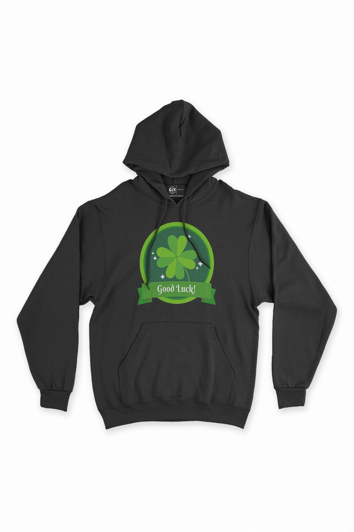 Good Luck St Patricks Siyah Kapşonlu Sweatshirt Hoodie