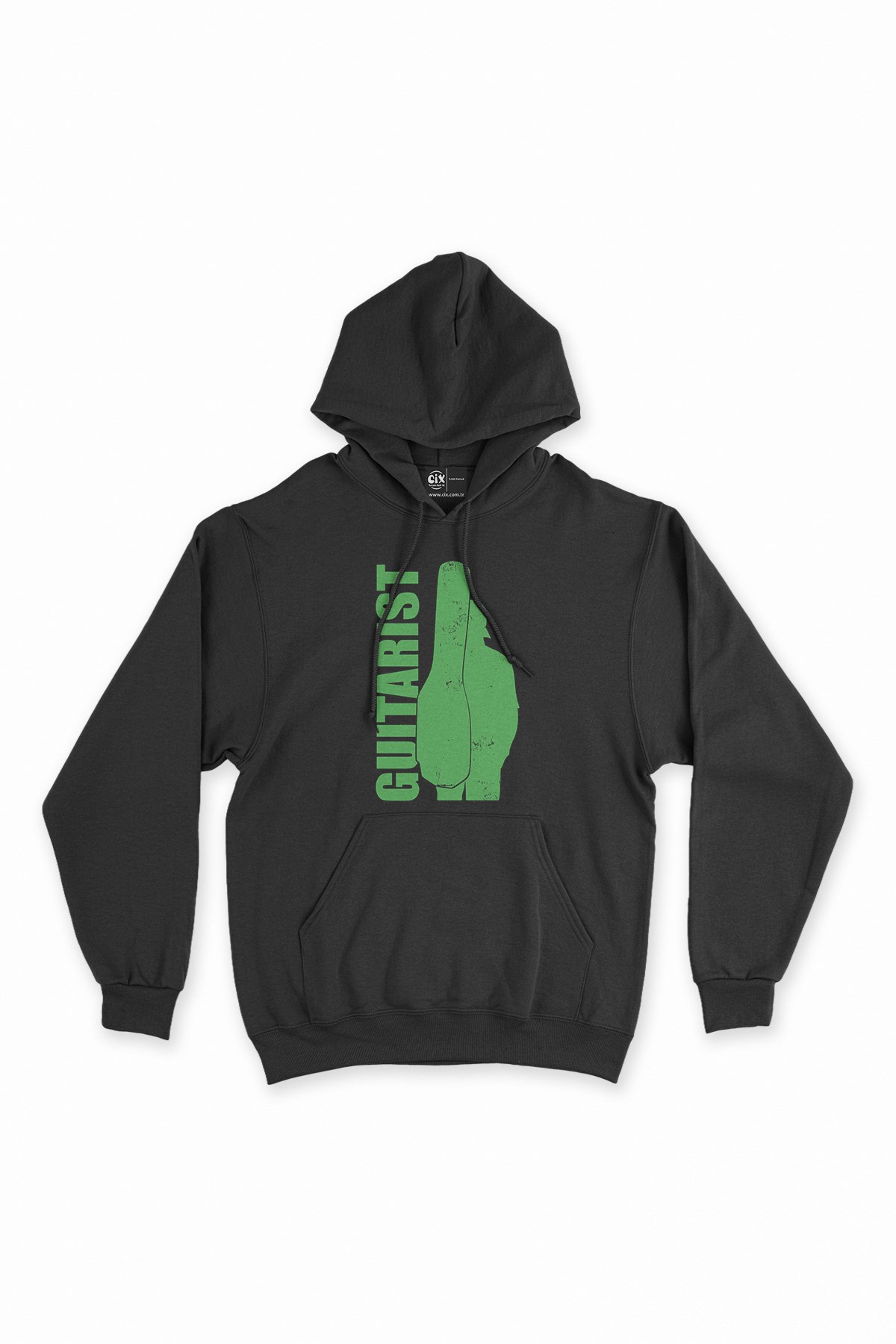 Guitarist Siyah Kapşonlu Sweatshirt Hoodie