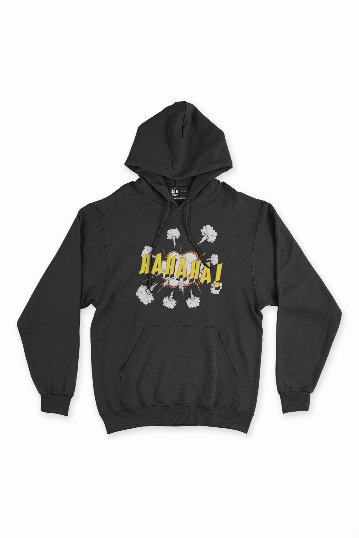 Hahaha Siyah Kapşonlu Sweatshirt Hoodie