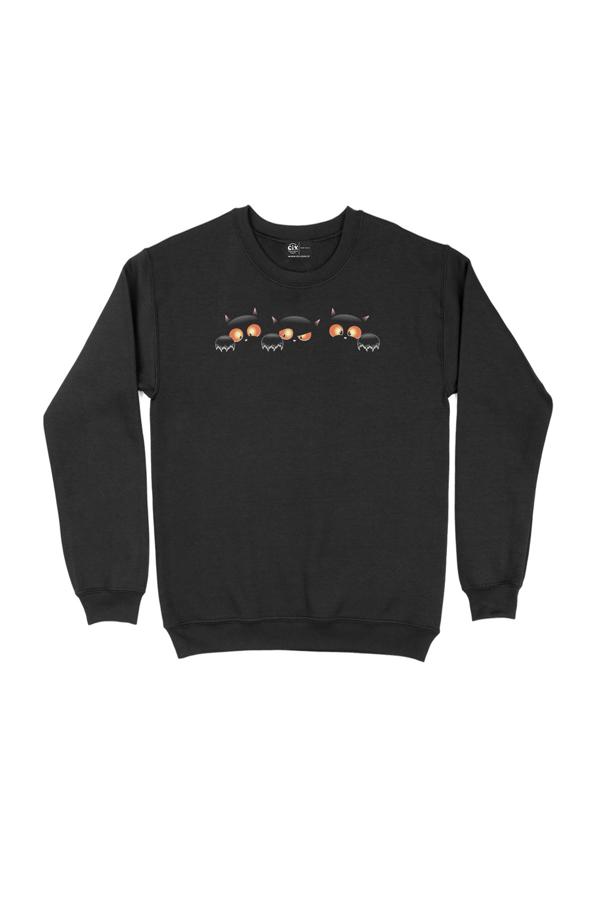 Halloween Cats Siyah Sweatshirt