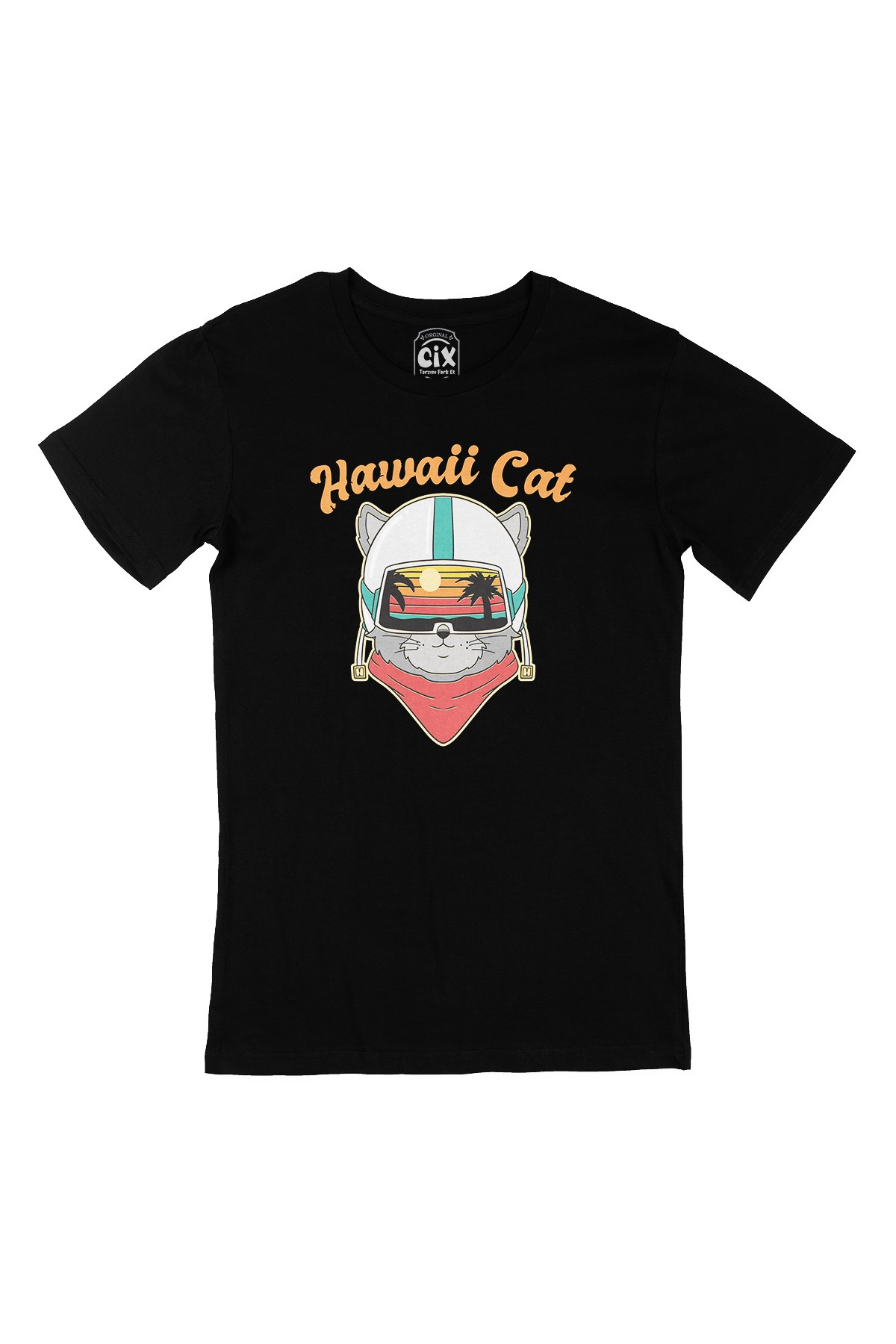 Hawaii Cat Siyah Tişört