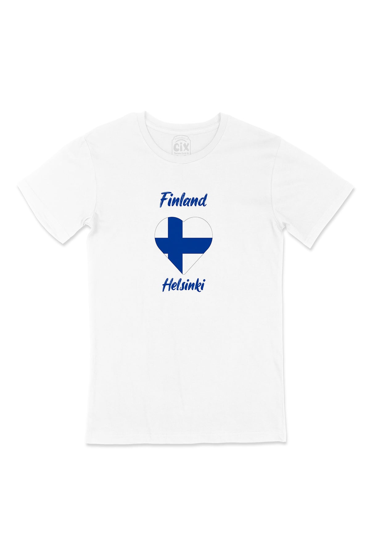 Helsinki Finlandiya Bayraklı Kalpli Tişört