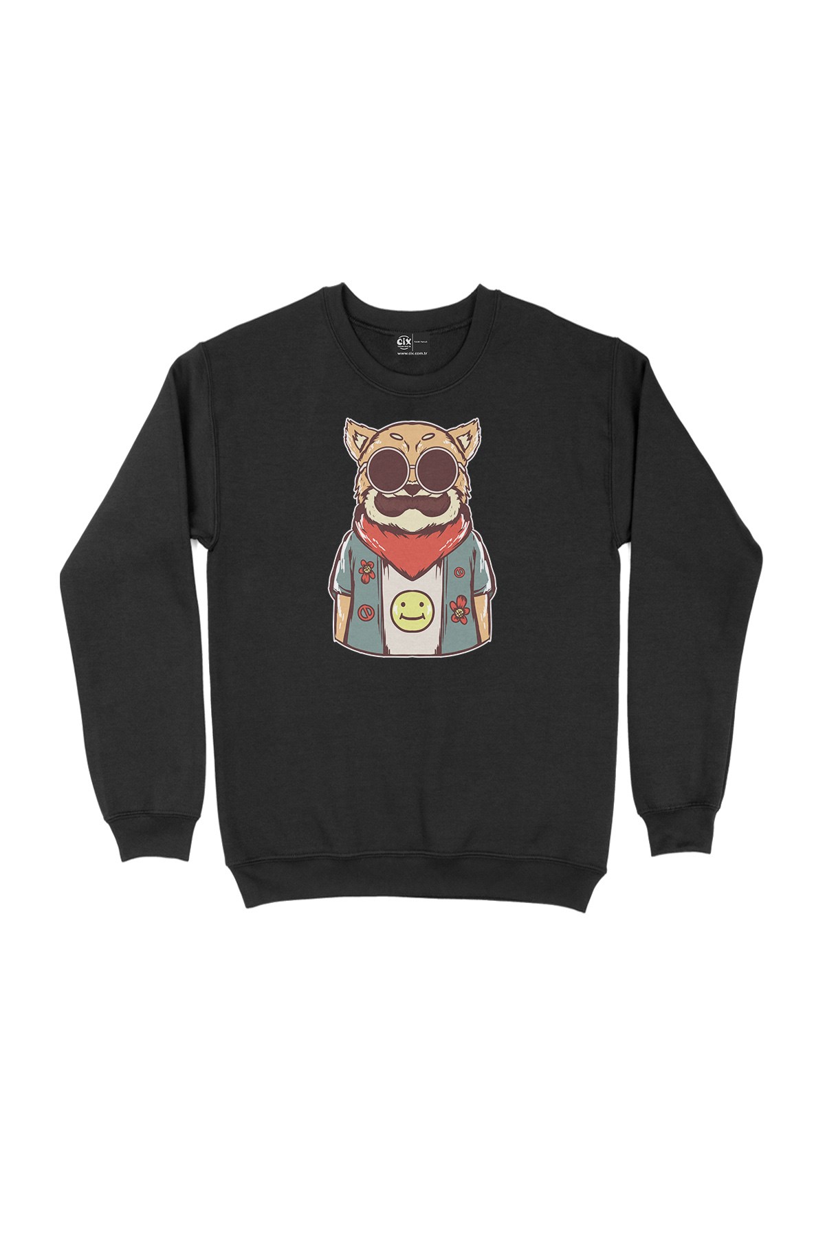 Hippi Kedi Siyah Sweatshirt