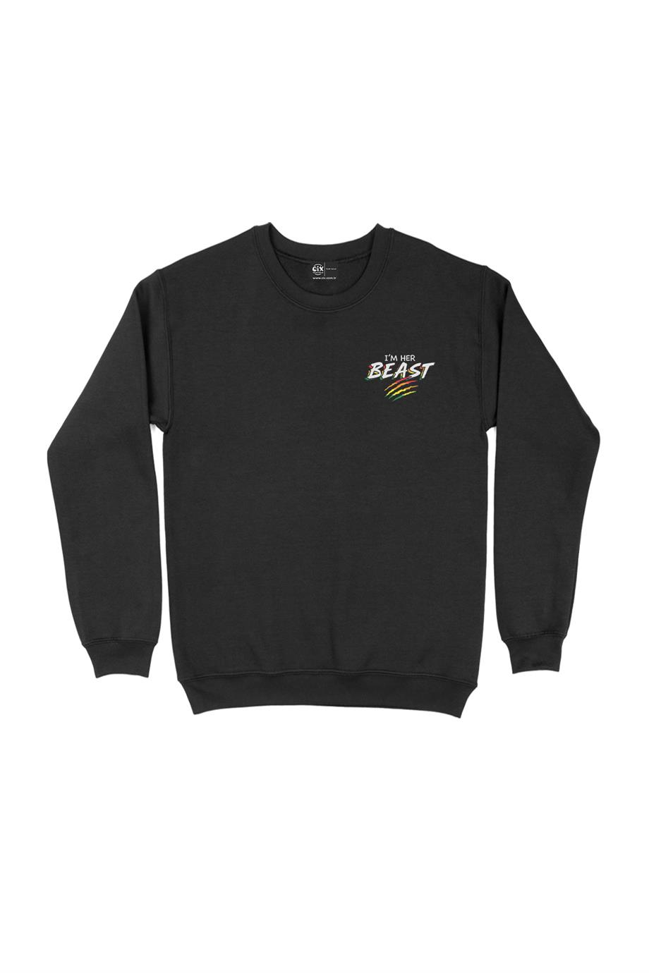I Am Her Beast Cep Tasarım Baskılı Sweatshirt I Am Her Beast Cep Tasarım Baskılı Sweatshirt - Ücretsiz Kargo