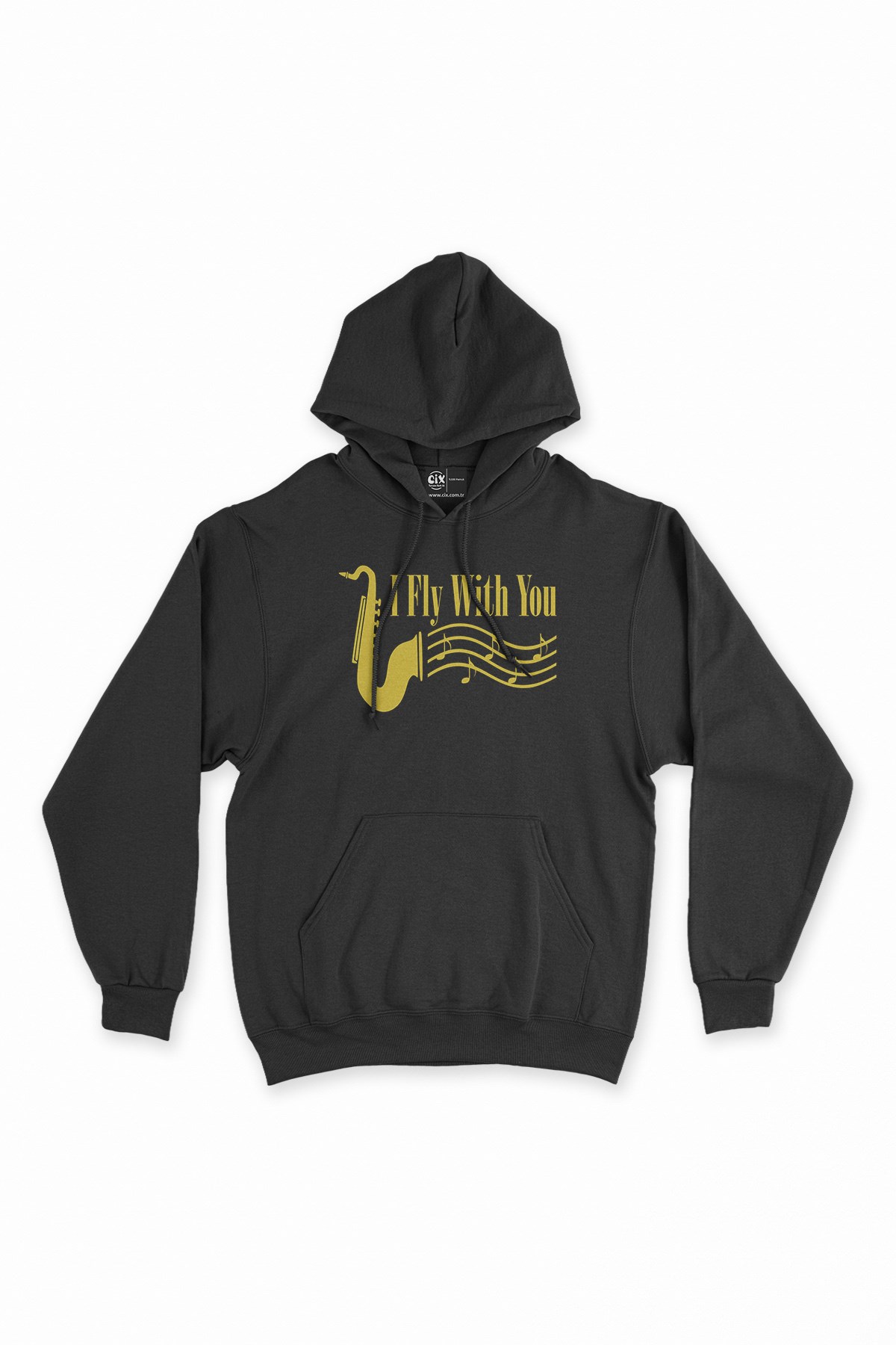 I Fly With You Siyah Kapşonlu Sweatshirt Hoodie