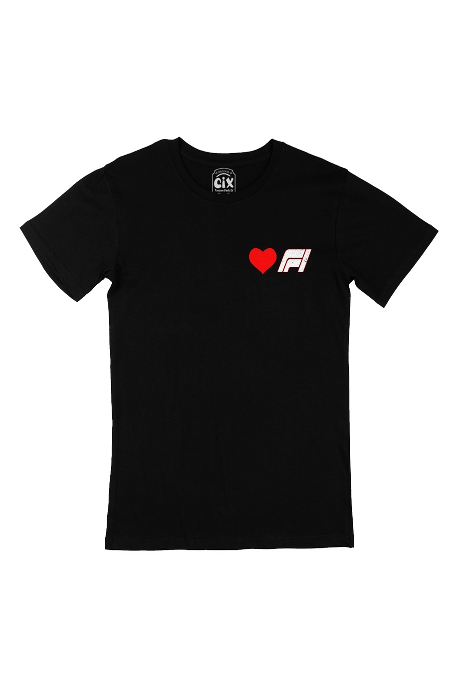 I Love F1 Cep Logo Tasarımlı Siyah Tişört