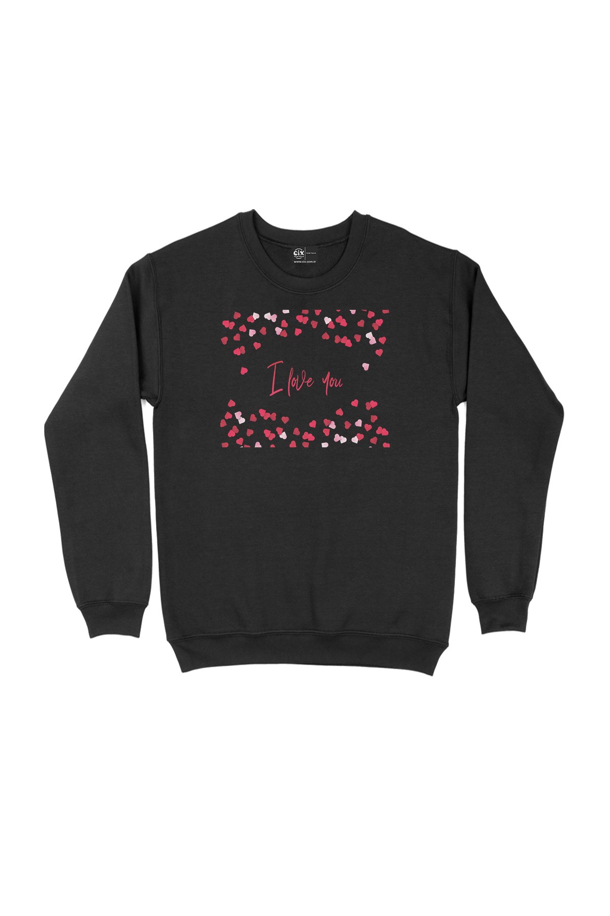 I Love You Kalpli Siyah Sweatshirt