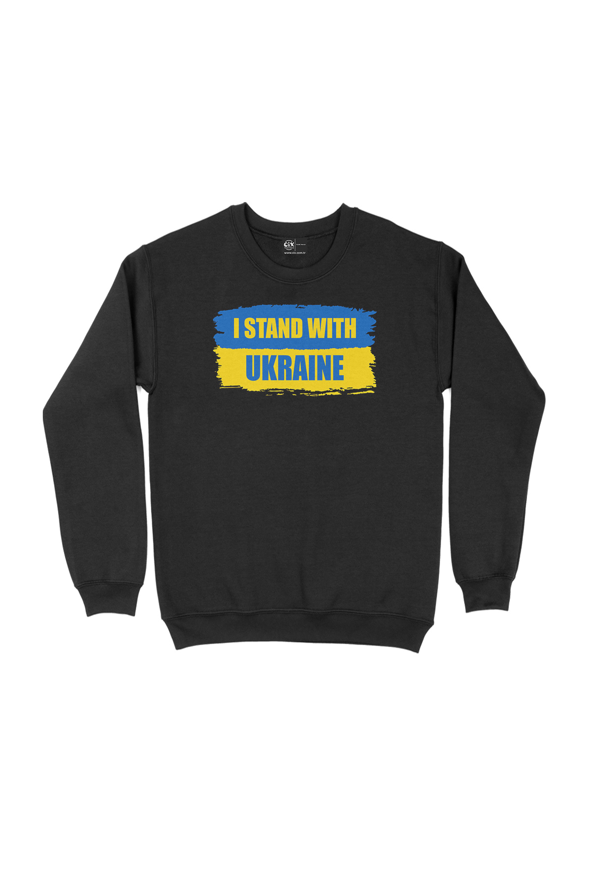 I Stand With Ukraine Ukrayna Siyah Sweatshirt