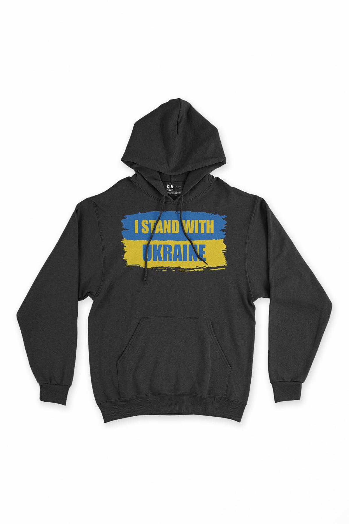 I Stand With Ukraine Ukrayna Siyah Sweatshirt Hoodie