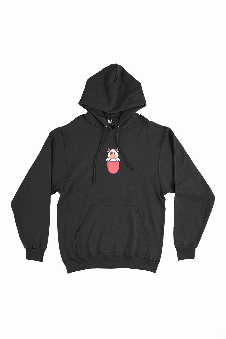 İnek Minimal Kapşonlu Sweatshirt Hoodie İnek Minimal Kapşonlu Sweatshirt Hoodie - Ücretsiz Kargo