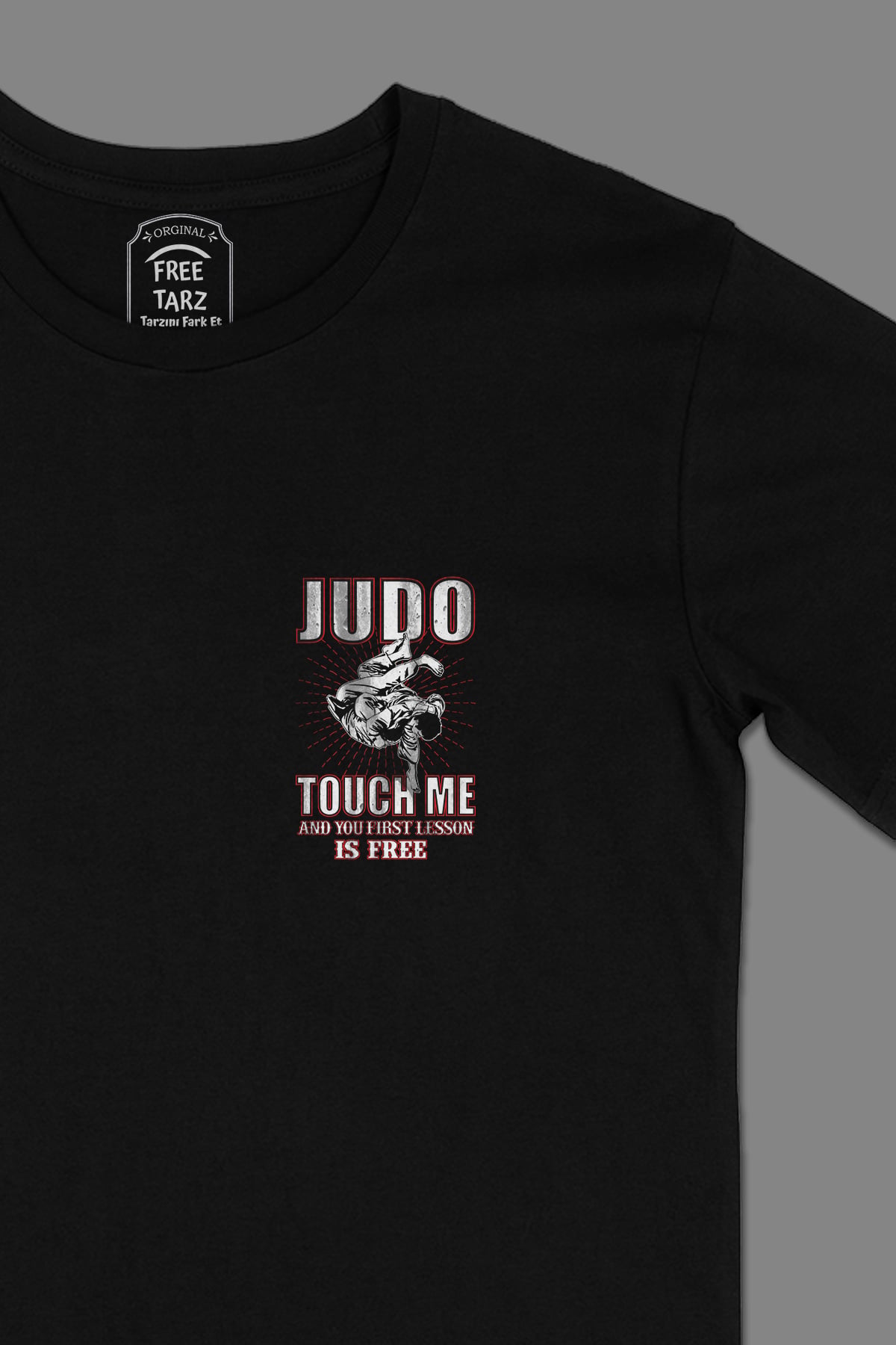 Judo Touch Me Cep Tasarımlı Siyah Tişört Judo Touch Me Cep Tasarımlı Siyah Tişört - Ücretsiz Kargo