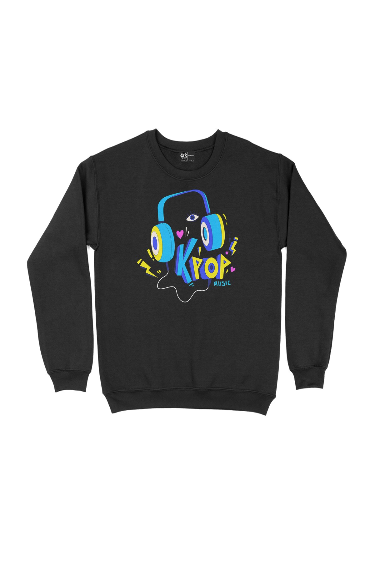 K Pop Müzik Siyah Sweatshirt