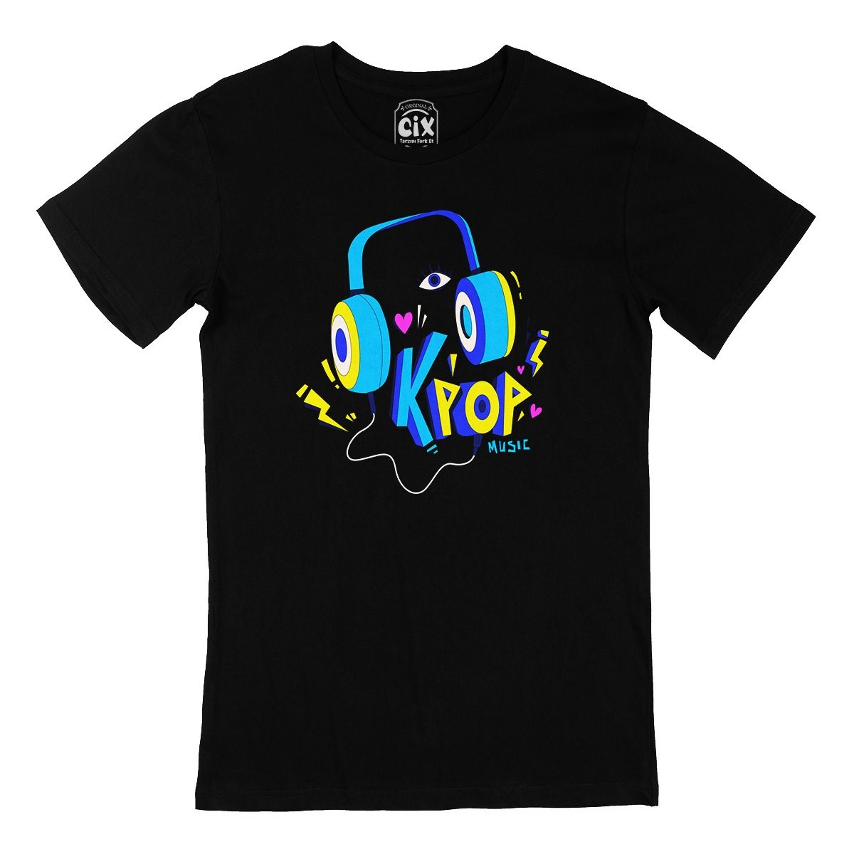 K Pop Müzik Siyah Tişört