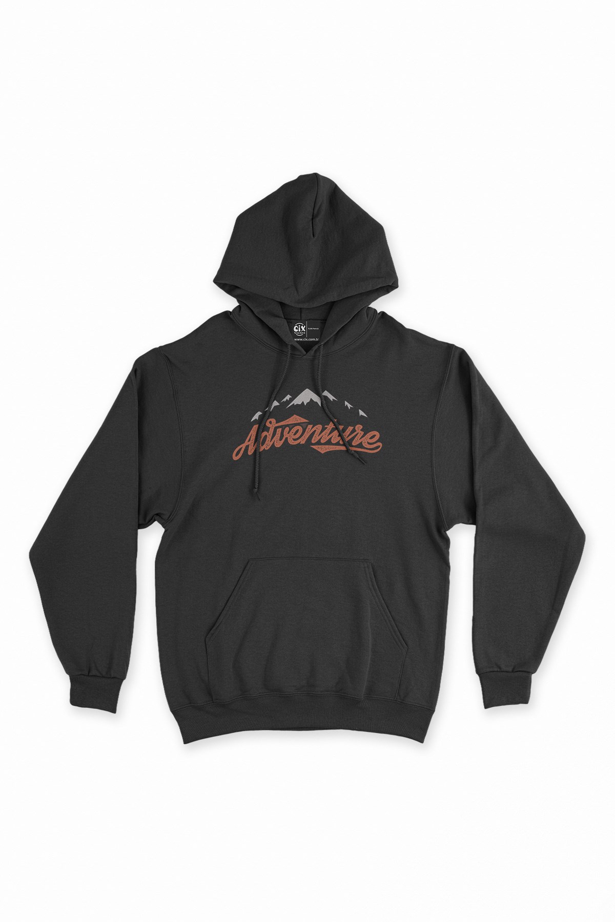 Kahverengi Adventure Siyah Kapşonlu Sweatshirt Hoodie