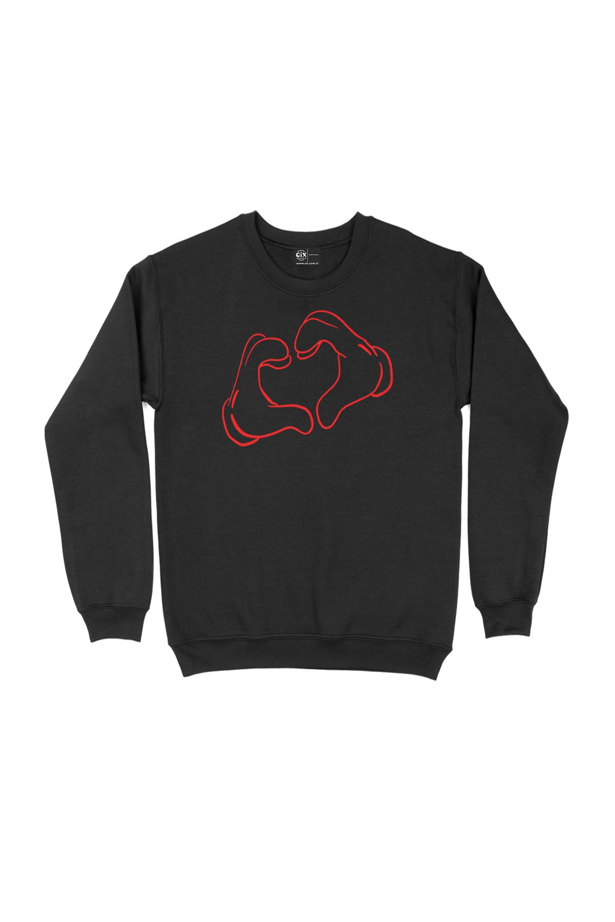 Kalp Siyah Sweatshirt