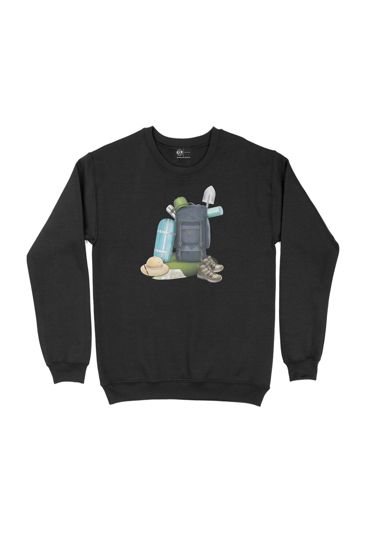 Kamp Malzemeleri Siyah Sweatshirt