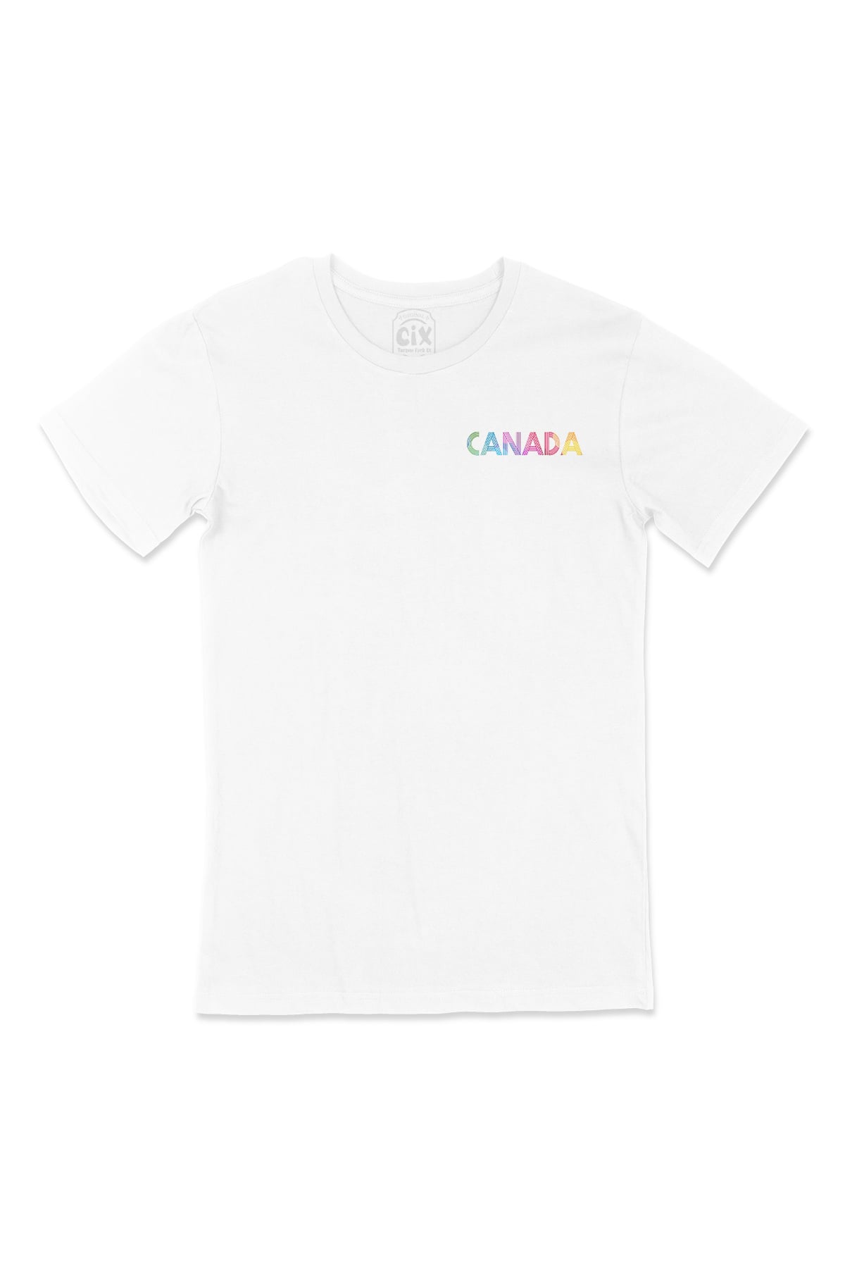 Kanada Cep Logo Tasarımlı Beyaz Tişört