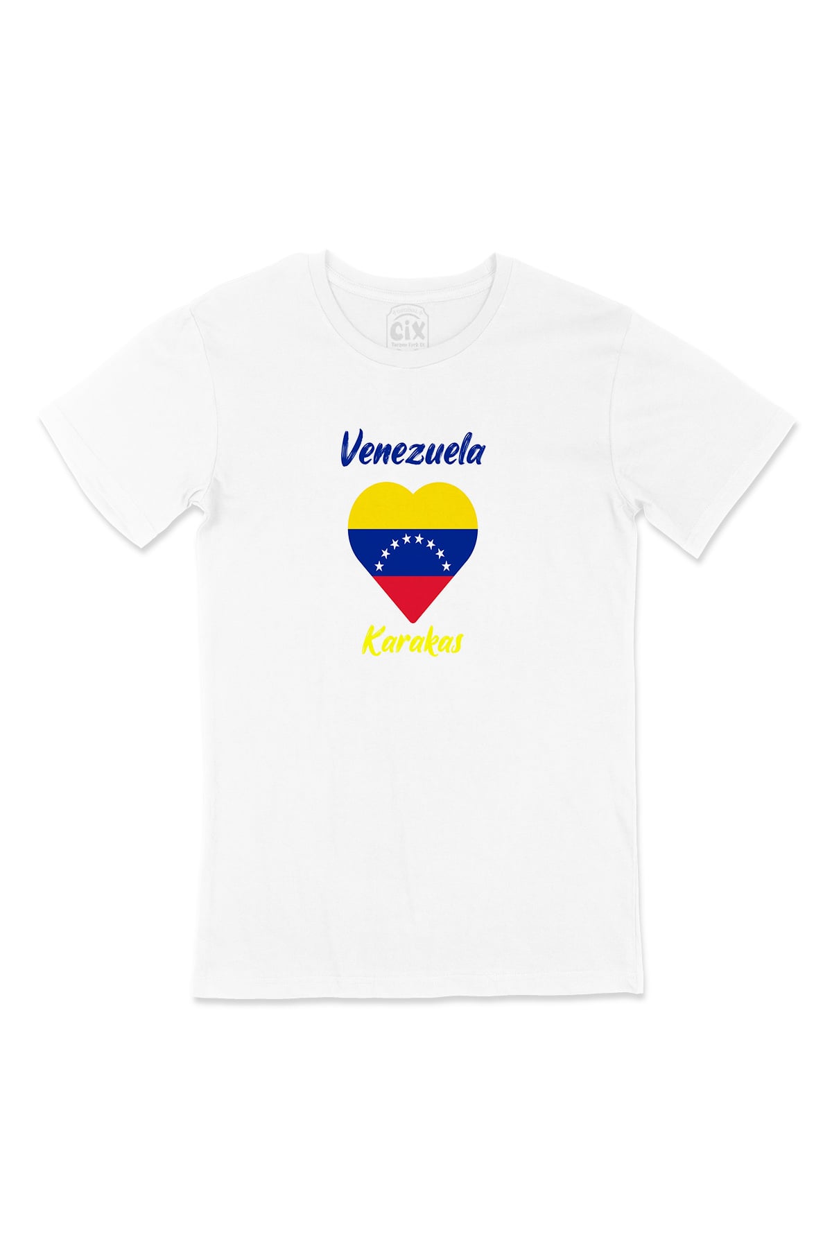 Karakas Venezuela Bayraklı Kalpli Tişört