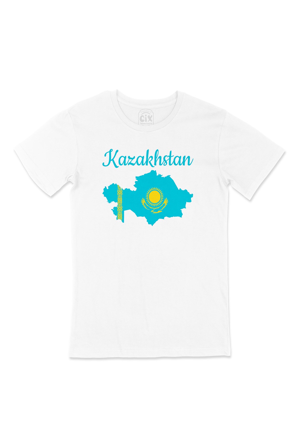 Kazakitan Haritalı ve Bayraklı Tişört