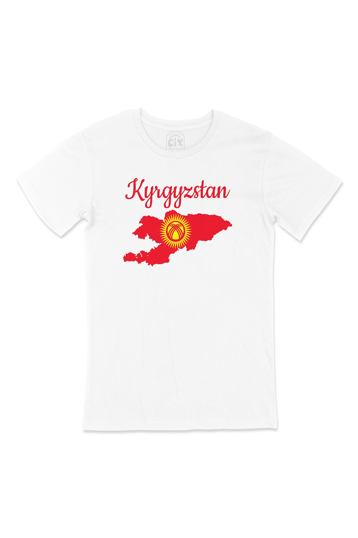 Kırgızistan Haritalı ve Bayraklı Tişört