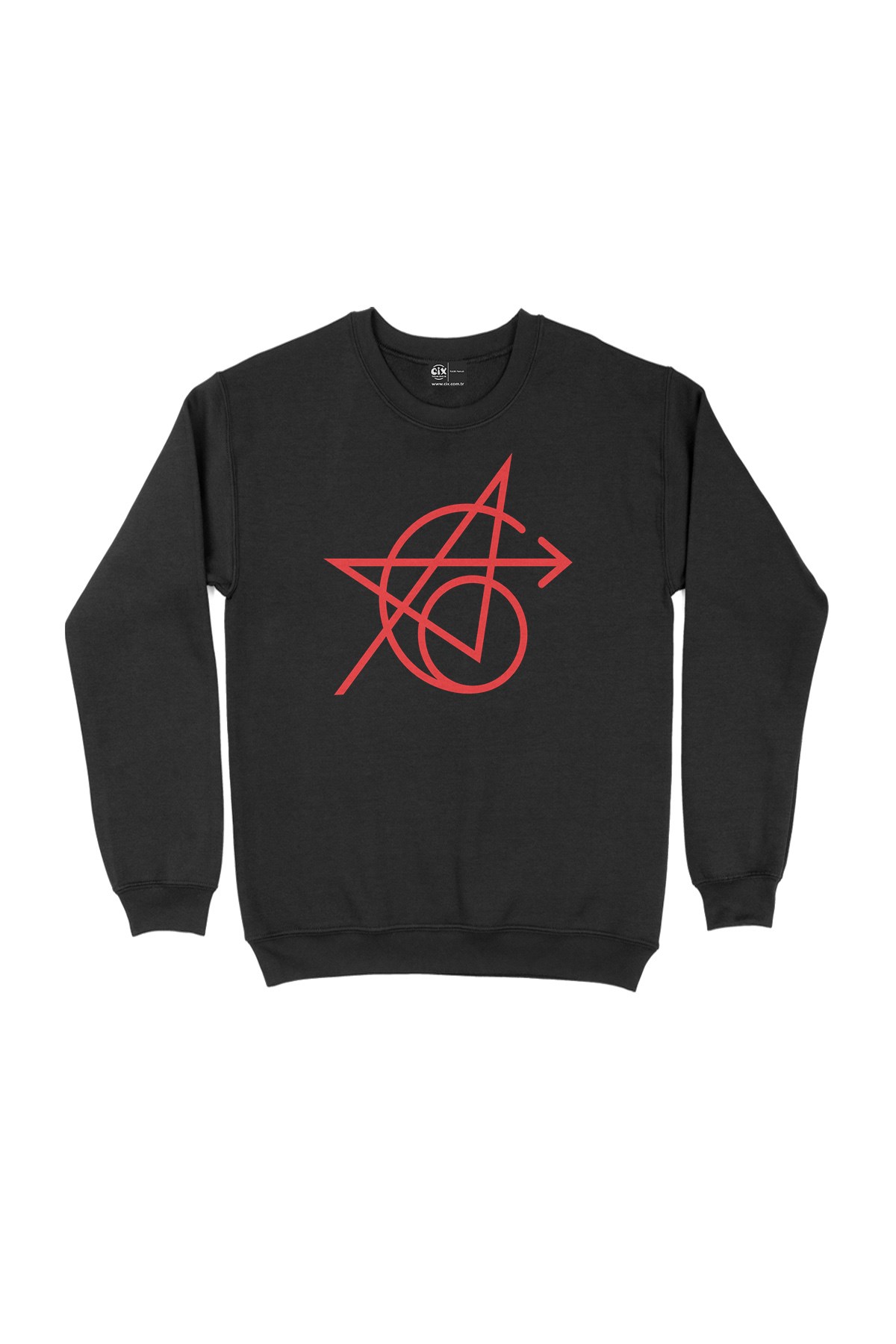 Kırmızı Avengers Simgeli Siyah Sweatshirt