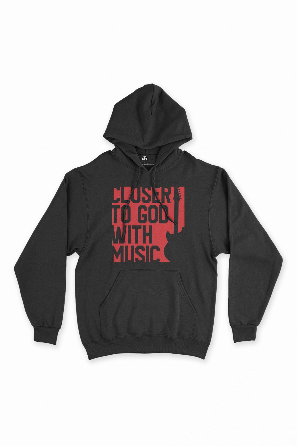 Kırmızı Closer To God Siyah Kapşonlu Sweatshirt Hoodie