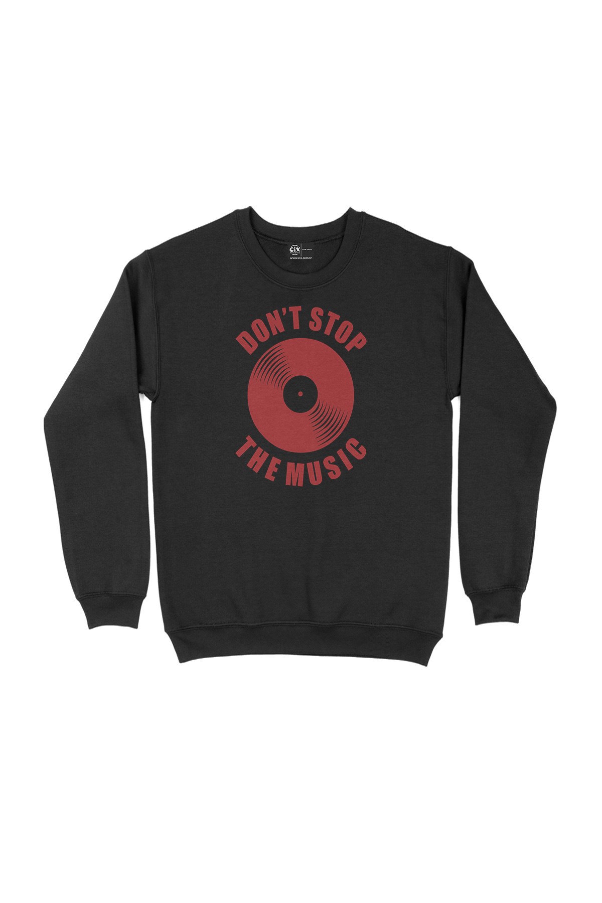 Kırmızı Don't Stop The Music Siyah Sweatshirt