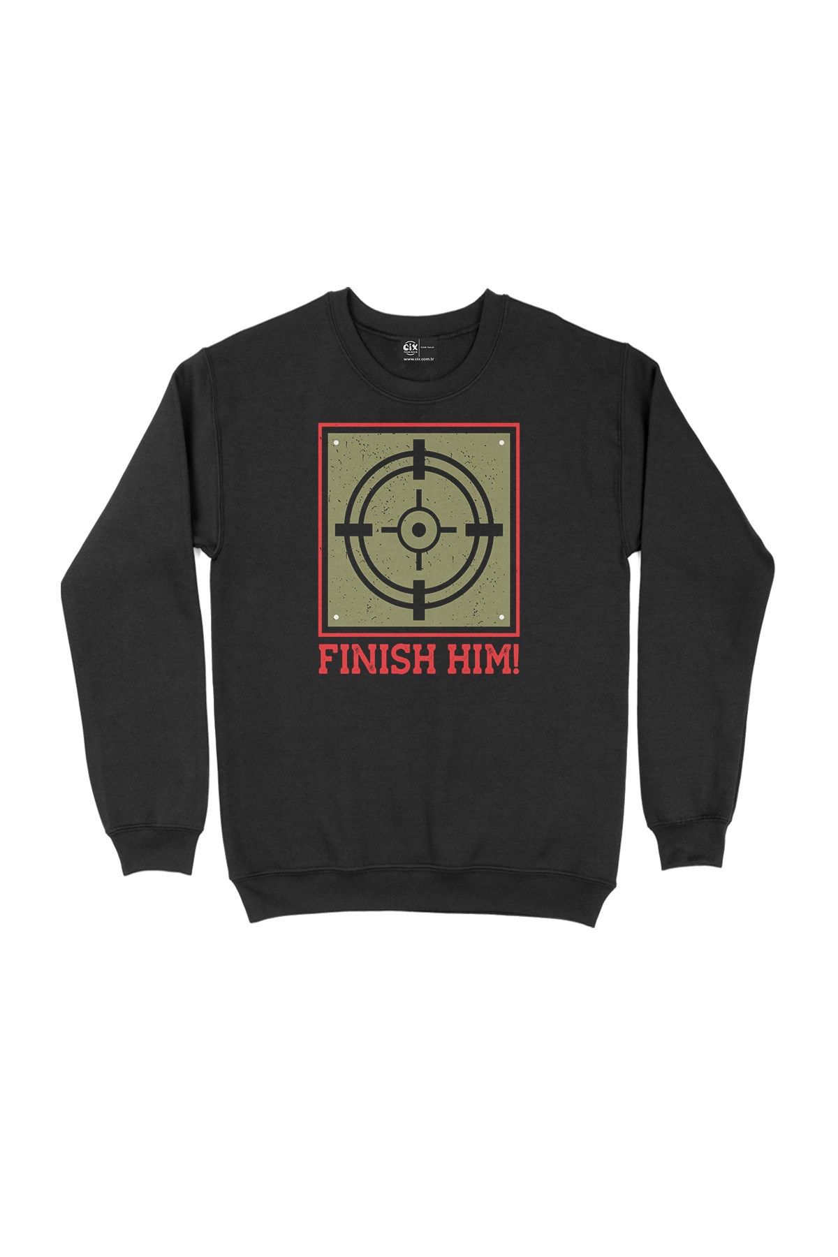 Kırmızı Finish Him Siyah Sweatshirt